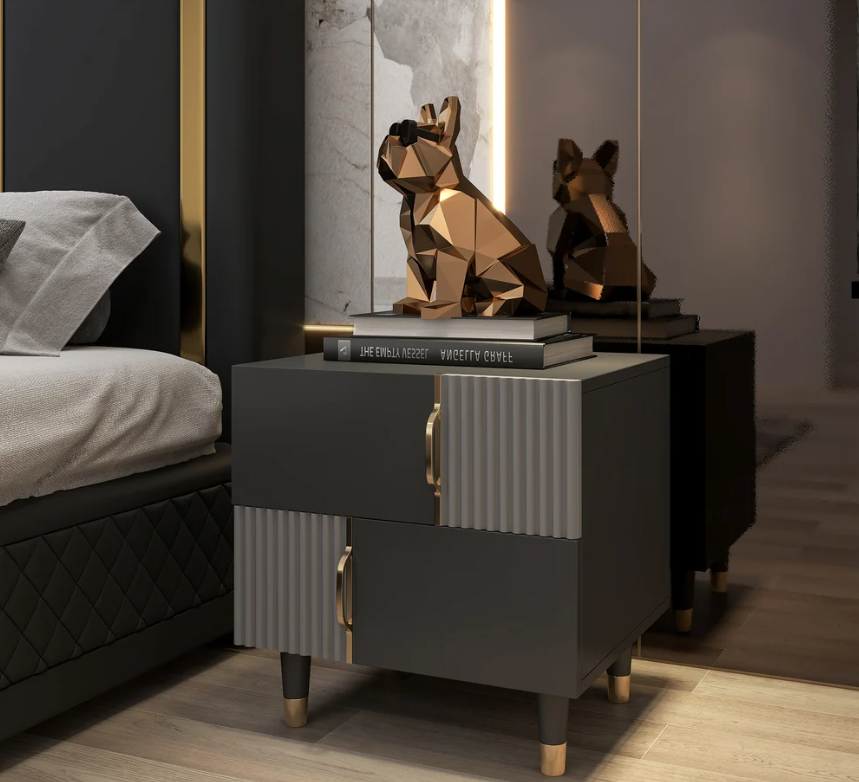 Alto White & Gray Nightstand