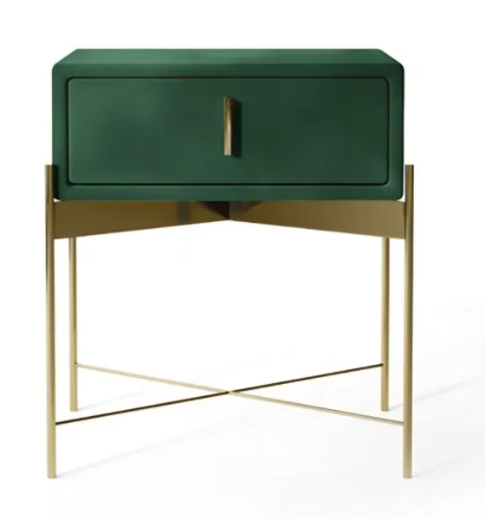 Velora Gold Velvet Nightstand