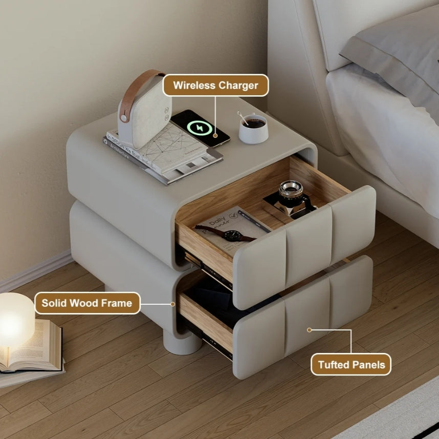 StrataTech Leather Charging Nightstand