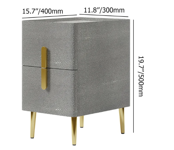 Greylyn Shagreen Stone Nightstand