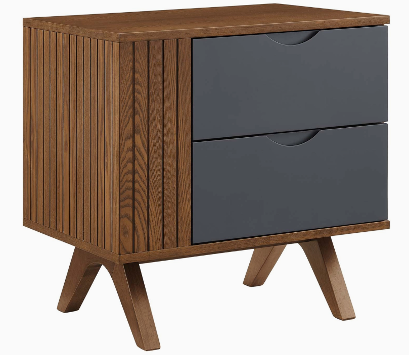 Dylan Mid-Century Nightstand – Walnut Gray