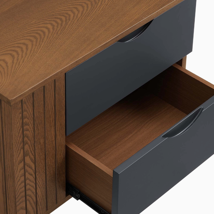 Dylan Mid-Century Nightstand – Walnut Gray