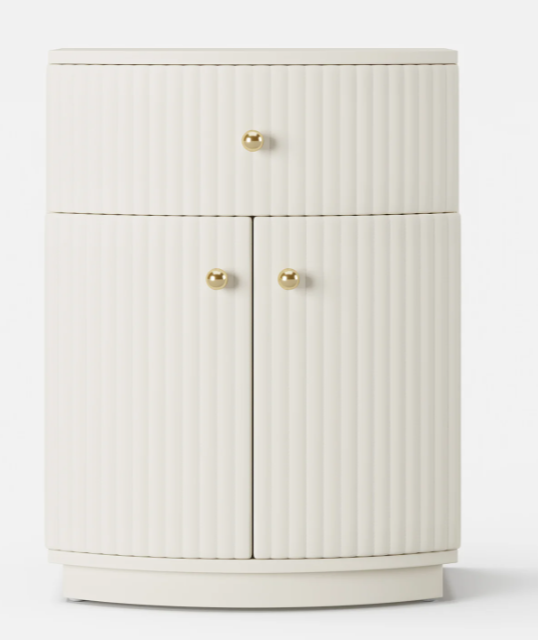 Arabelle Curved Leather Nightstand