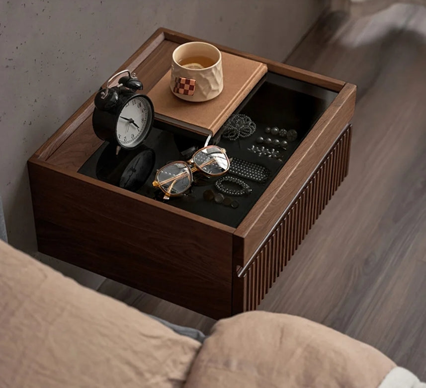 Aeris Floating Glass-Top Nightstand