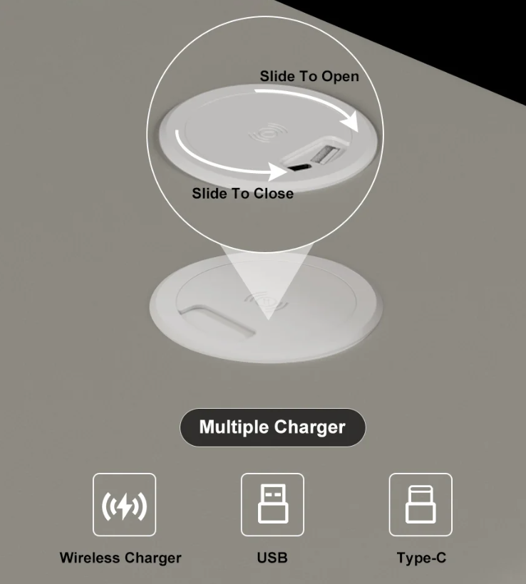 StrataTech Leather Charging Nightstand