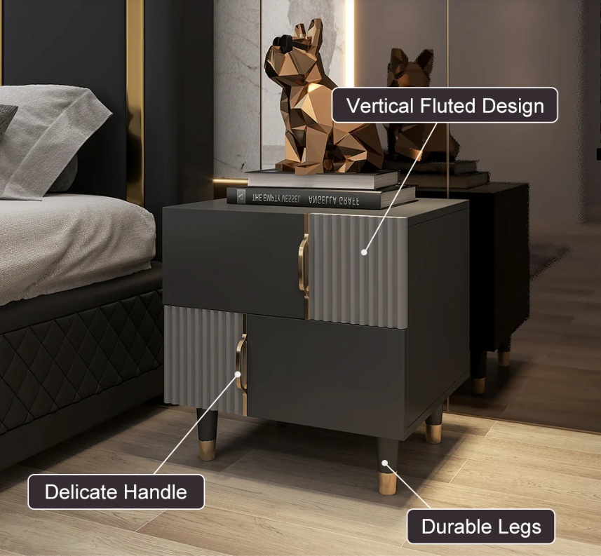 Alto White & Gray Nightstand