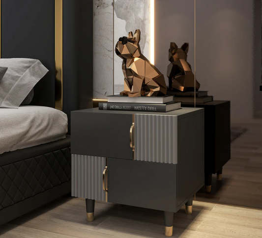 Alto White & Gray Nightstand
