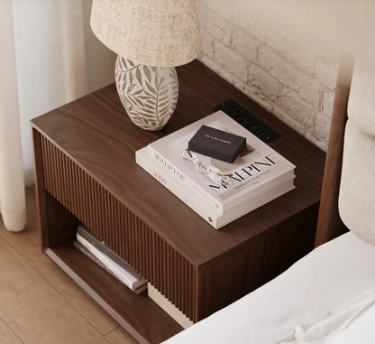 Walden Fluted Nightstand with Charging Station