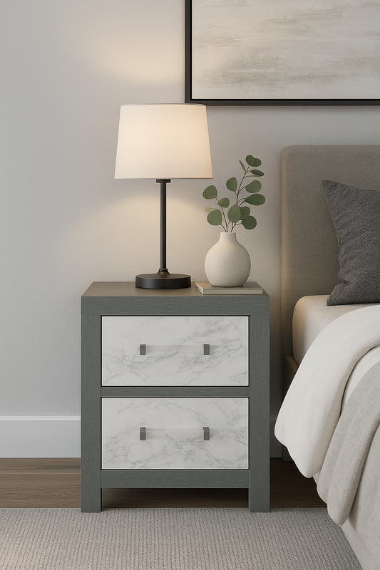 Faux Marble Nightstand