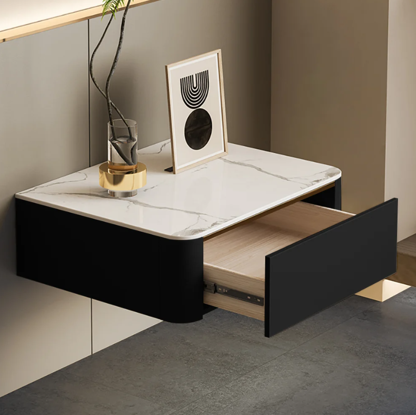 Solace Floating Black Nightstand