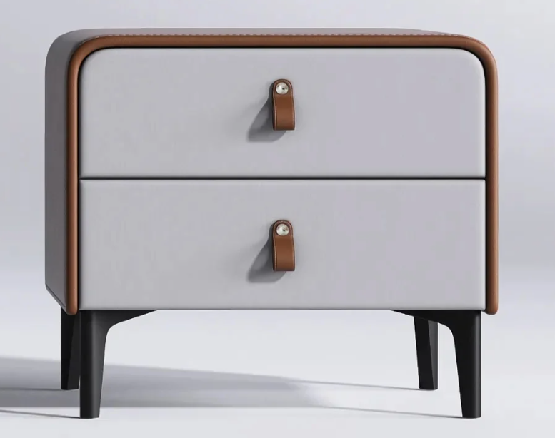 Calden Two-Tone Leather Nightstand