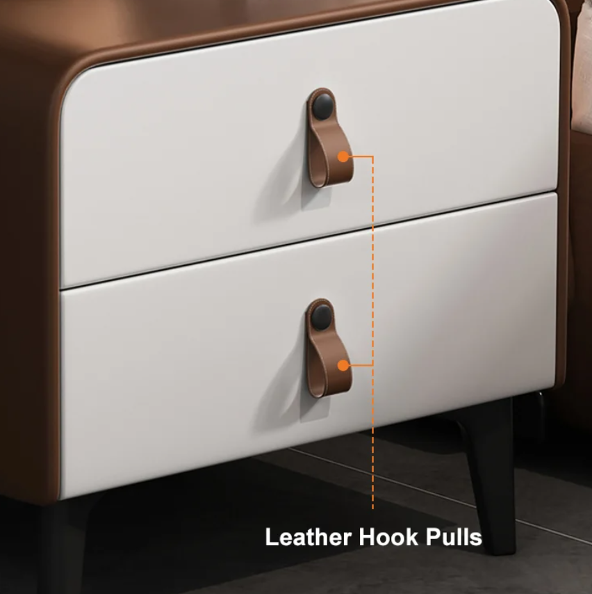 Calden Two-Tone Leather Nightstand