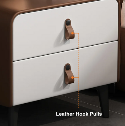 Calden Two-Tone Leather Nightstand