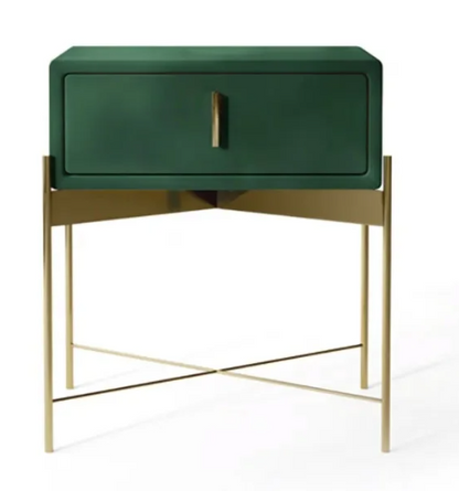 Velora Gold Velvet Nightstand