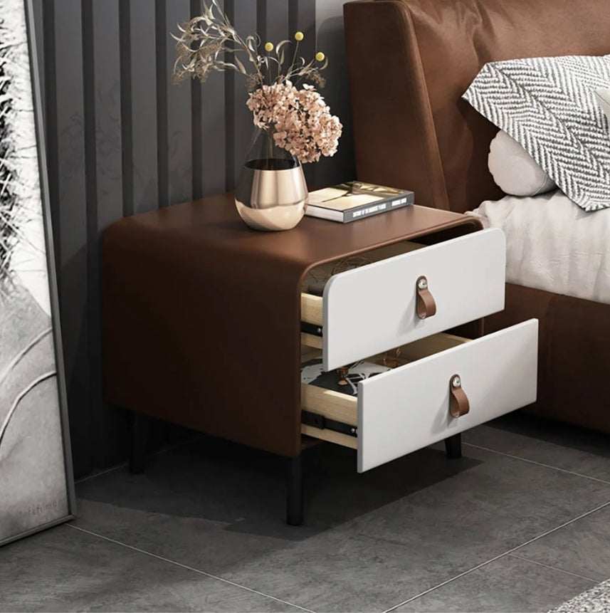 Calden Two-Tone Leather Nightstand