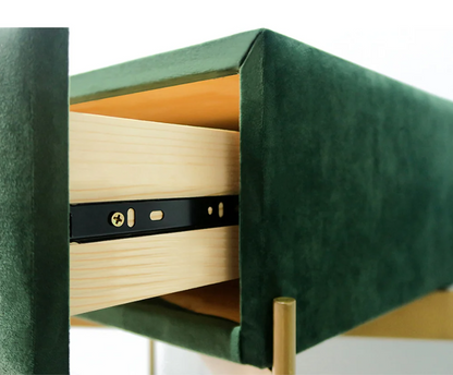 Velora Gold Velvet Nightstand