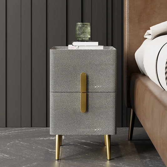 Greylyn Shagreen Stone Nightstand