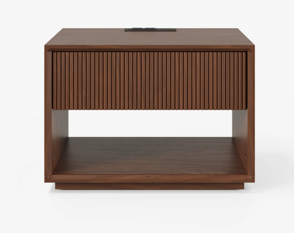 Walden Fluted Nightstand with Charging Station