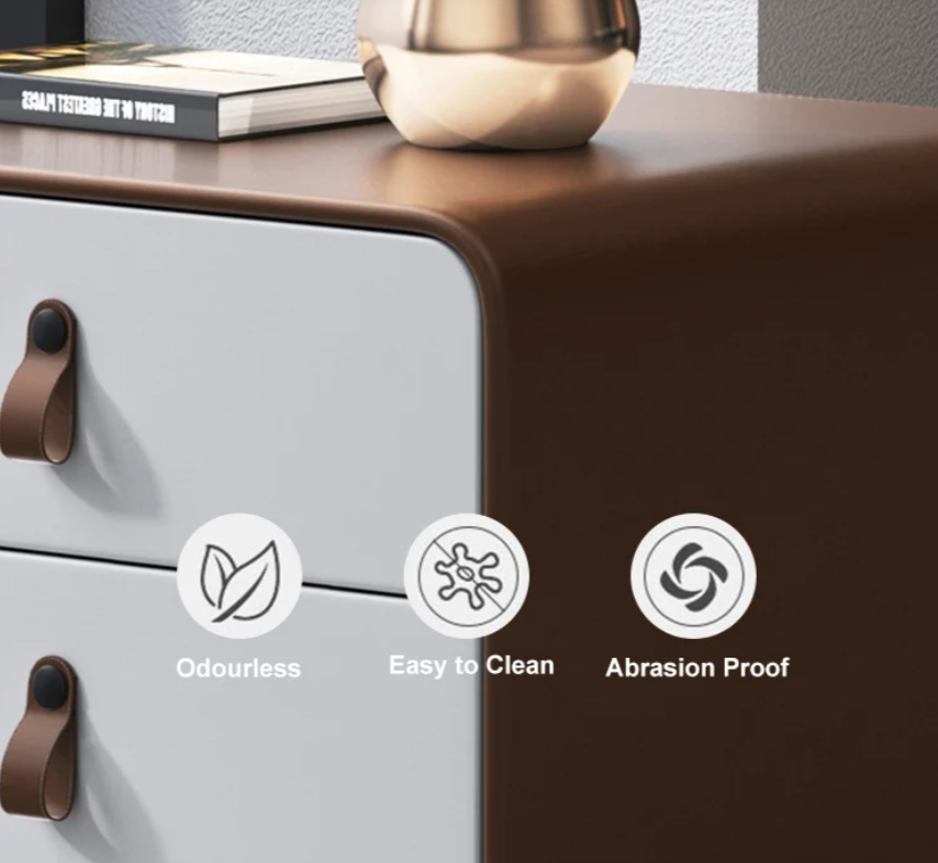 Calden Two-Tone Leather Nightstand