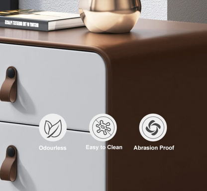 Calden Two-Tone Leather Nightstand