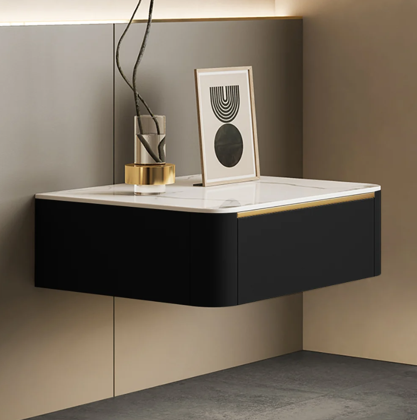Solace Floating Black Nightstand