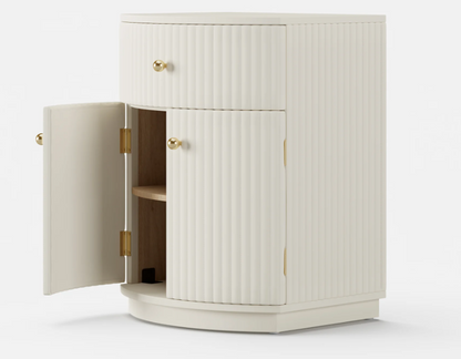 Arabelle Curved Leather Nightstand