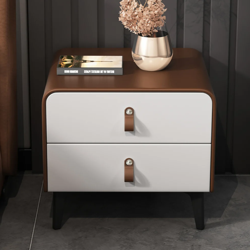 Calden Two-Tone Leather Nightstand