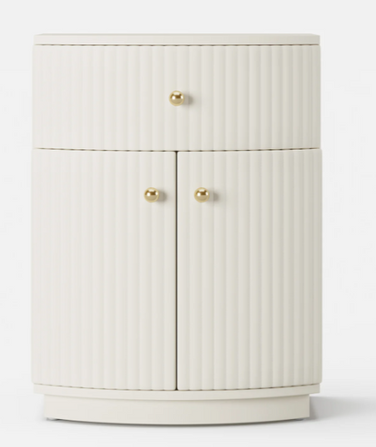 Arabelle Curved Leather Nightstand