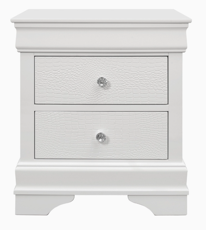 White Shagreen Nightstand