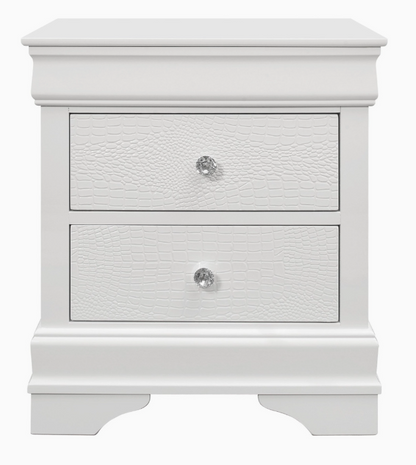 White Shagreen Nightstand