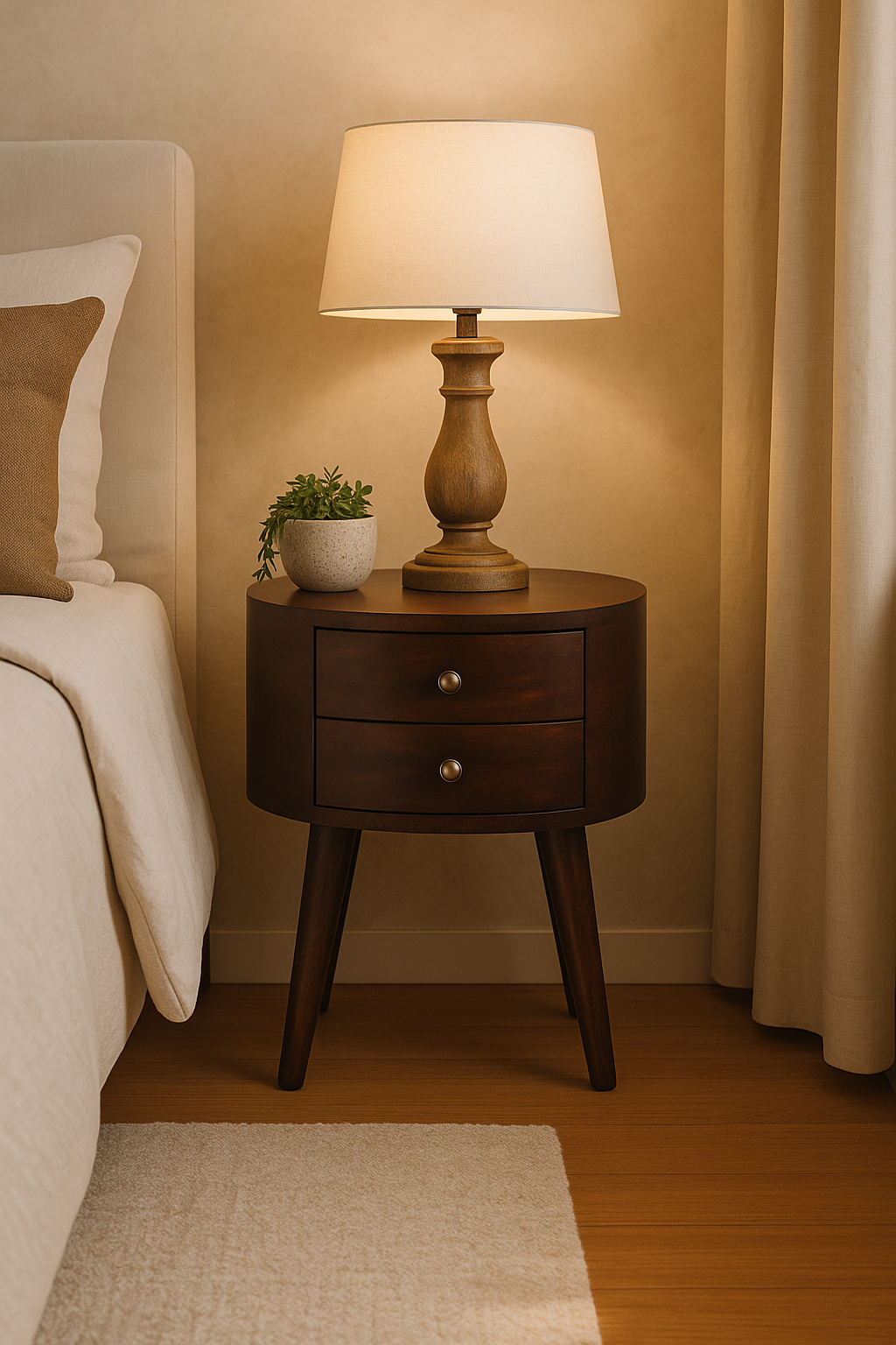 Sonoma Rounded Edge Solid Wood Nightstand