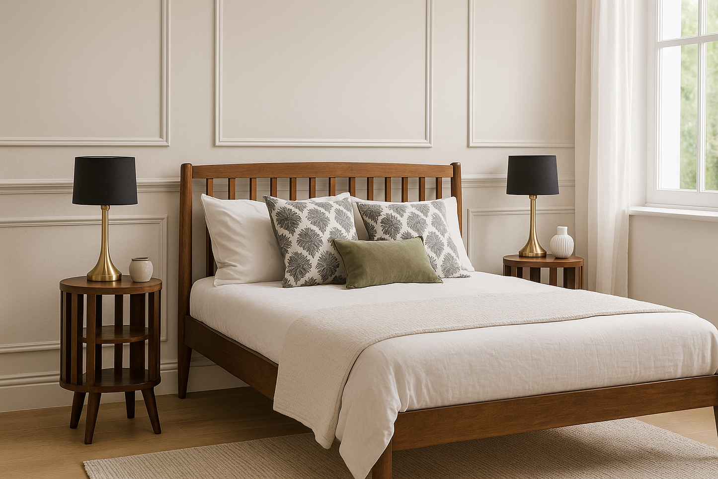 Ariella Double Shelf Solid Wood Nightstand
