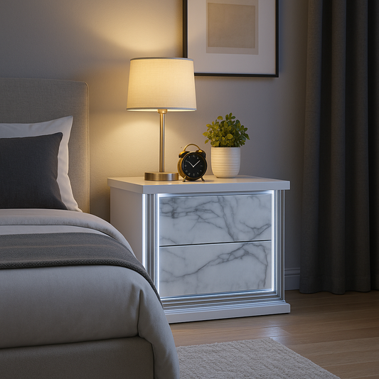 Lighted Marble Nightstand