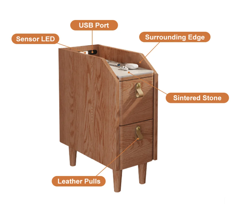 Lumia Cherry Tech Nightstand