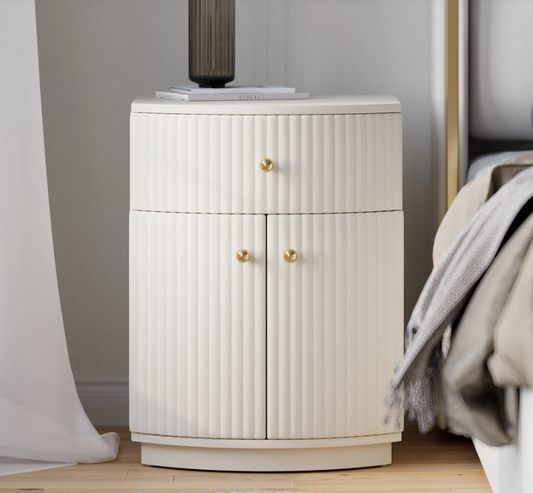 Arabelle Curved Leather Nightstand