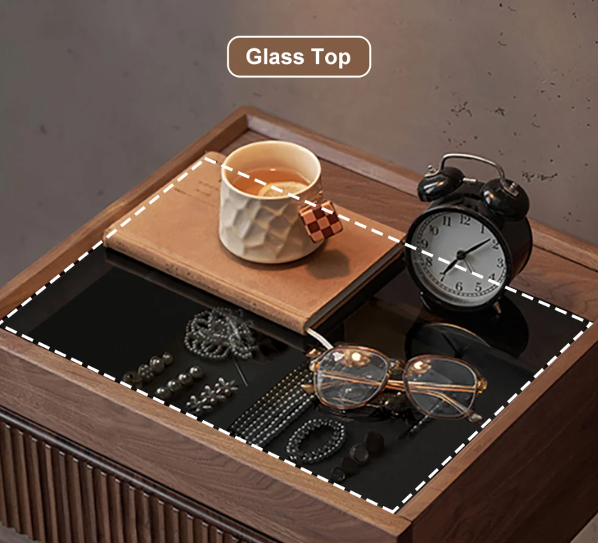 Aeris Floating Glass-Top Nightstand
